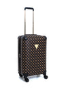 Guess Wilder Travel 22” 4G Peony Logo Spinner Suitcase, Brown