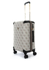 Guess Berta 4G Logo 25” 8-Wheeler Spin Medium Suitcase, Dark Taupe
