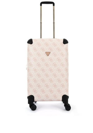 Guess Berta 4G Logo 25” 8-Wheeler Spin Medium Suitcase, Pale Pink