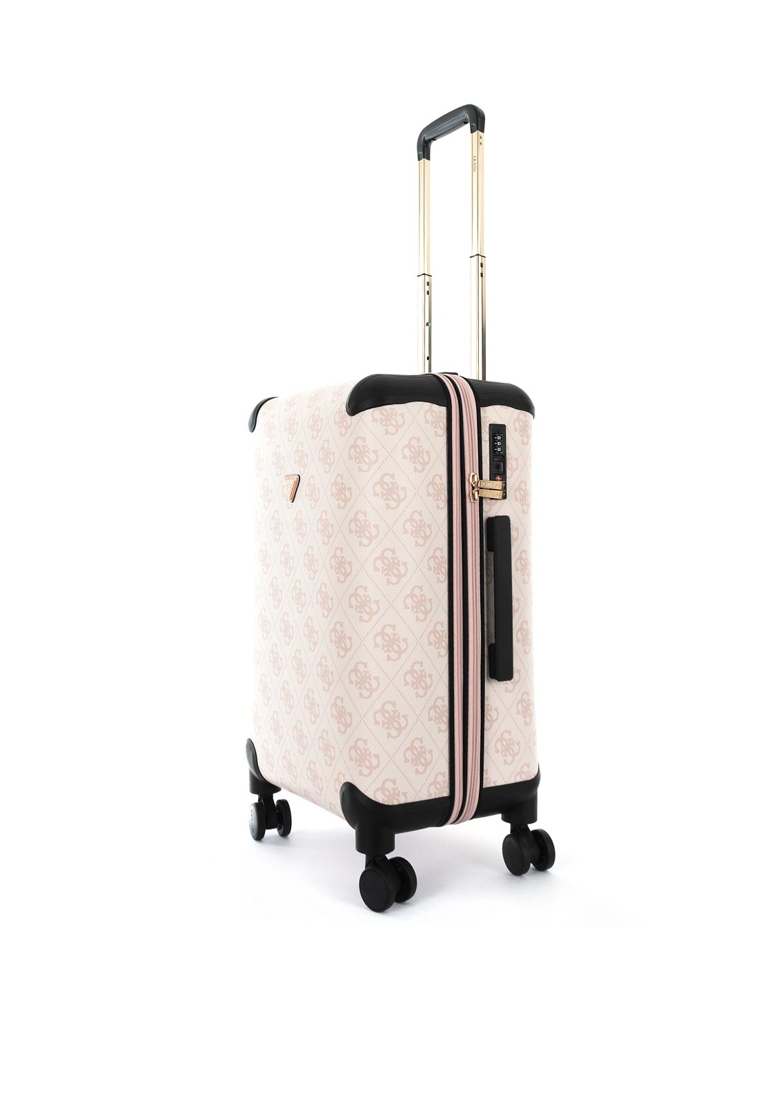 Guess Berta 4G Logo 25” 8-Wheeler Spin Medium Suitcase, Pale Pink