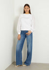 Guess Womens Sangallo Broderie Sweatshirt, White