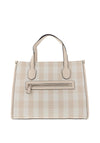 Guess Silvana Vichy Print Tote Bag, Stone