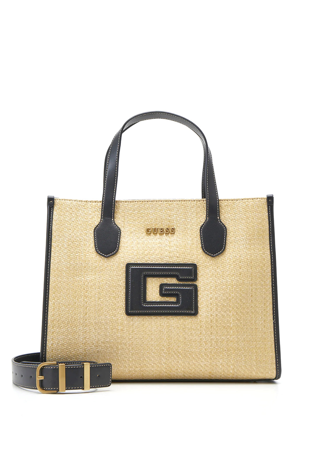 Guess G Status Straw Tote Bag, Black
