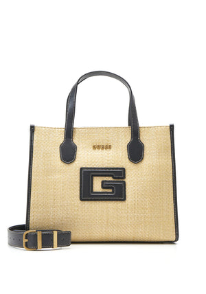 Guess G Status Straw Tote Bag, Black