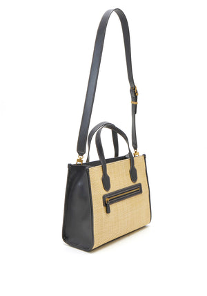 Guess G Status Straw Tote Bag, Black