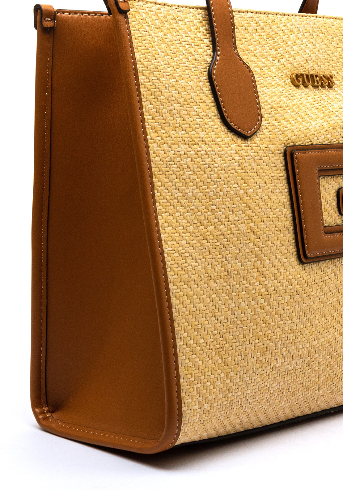 Guess G Status Straw Tote Bag, Cognac