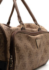 Guess Logo Berta Travel Wheeled Duffle Bag, Latte Logo