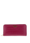 Guess Laurel Croc Large Zip Around Wallet, Boysenberry