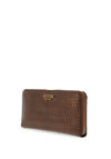 Guess Laurel Croc Large Zip Around Wallet, Bronze