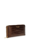 Guess Laurel Croc Large Zip Around Wallet, Bronze