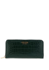 Guess Laurel Croc Large Zip Around Wallet, Forest