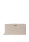 Guess Betula SLG Logo Embossed Quilted Wallet, Light Taupe