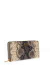 Guess Laurel Faux Reptile Print Large Zip Around Purse, Natural Multi