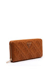 Guess Adelasia Embroidered 4G Printed Large Wristlet Wallet, Tan