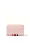 Guess Nelka Front Stripe Medium Zip Around Wallet, Pale Pink