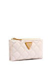 Guess Guilly Medium Quilted Zip Around Wallet, Ivory