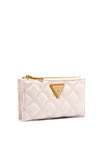 Guess Guilly Medium Quilted Zip Around Wallet, Ivory