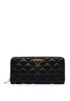 Guess Quilted Giully Large Zip Around Wallet, Black