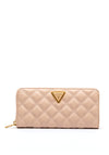 Guess Giully Quilted Large Zip Around Wallet, Light Beige