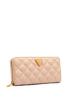 Guess Giully Quilted Large Zip Around Wallet, Light Beige