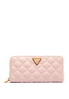 Guess Quilted Giully Large Zip Around Wallet, Light Rose