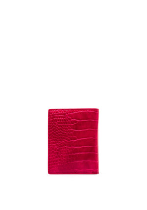 Guess Faux Croc Passport Cover, Fuchsia