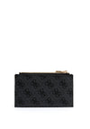 Guess Laurel 4G Logo Zip Wallet, Coal