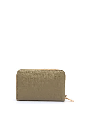 Guess Laurel Pebbled Faux Leather Zip Purse, Sage