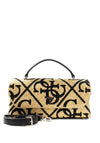 Guess Kirsten Medium Flap Over Grab Bag, Natural & Black
