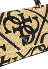 Guess Kirsten Medium Flap Over Grab Bag, Natural & Black