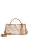 Guess Audrey Logo Medium Satchel Bag, Beige