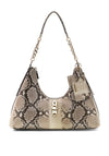 Guess Yvonne Snake Print Small Shoulder Bag, Beige Multi