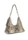 Guess Yvonne Snake Print Small Shoulder Bag, Beige Multi