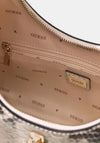 Guess Yvonne Snake Print Small Shoulder Bag, Beige Multi