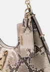 Guess Yvonne Snake Print Small Shoulder Bag, Beige Multi