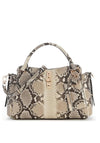 Guess Yvonne Snake Print Small Girlfriend Satchel Bag, Beige Multi