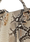 Guess Yvonne Snake Print Small Girlfriend Satchel Bag, Beige Multi