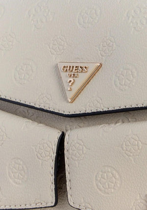Guess Blake Logo Print Medium Crossbody Bag, Cream