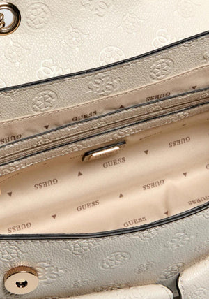 Guess Blake Logo Print Medium Crossbody Bag, Cream