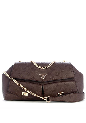 Guess Blake Logo Print Medium Crossbody Bag, Brown
