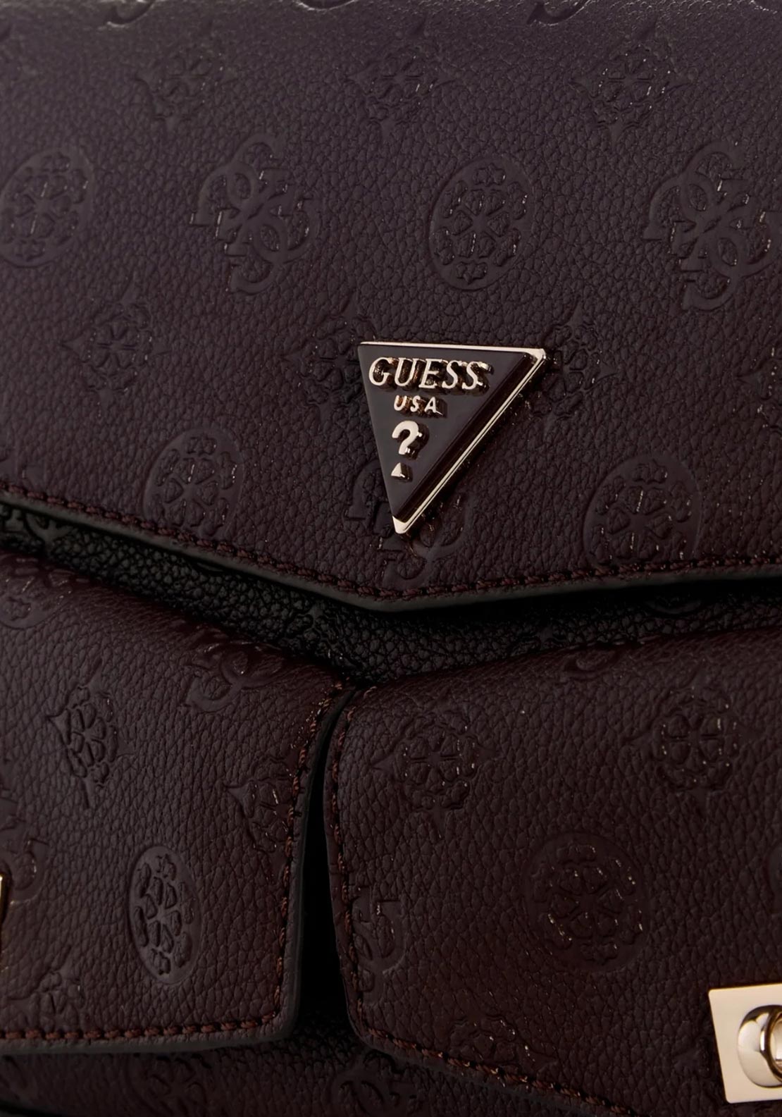 Guess Blake Logo Print Medium Crossbody Bag, Brown