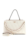 Guess Maxine Medium Quilted Satchel Bag, Off White