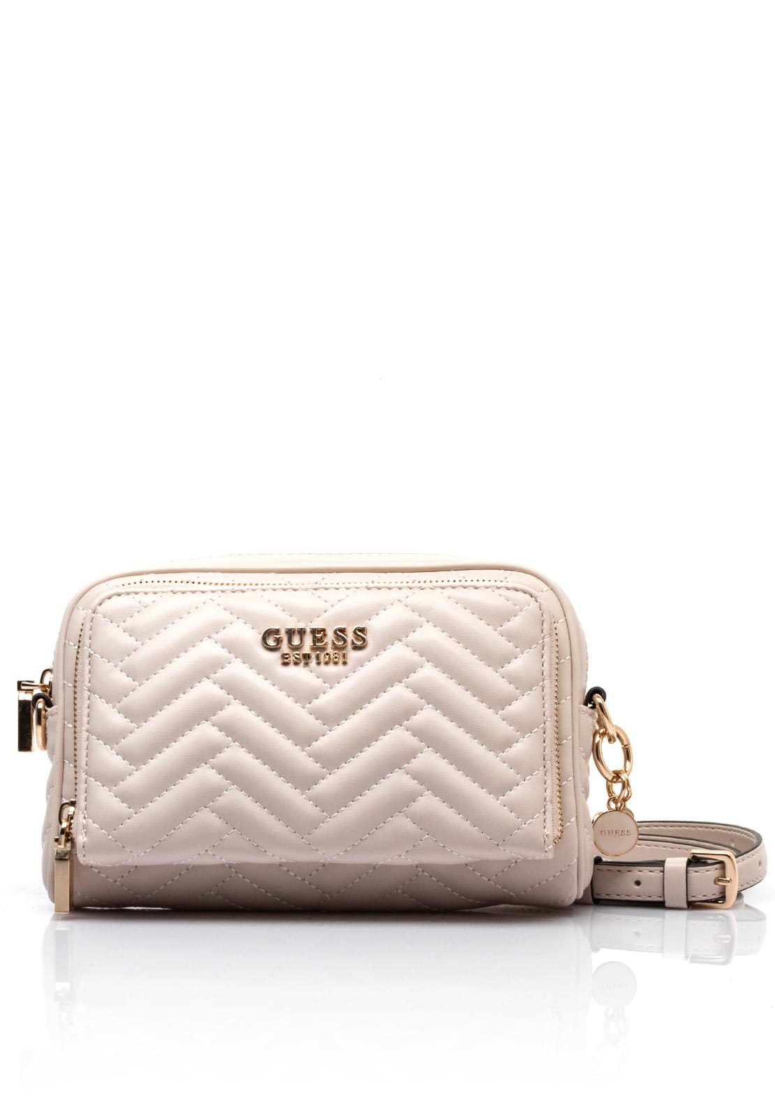 Guess Anning Quilted Crossbody Bag, Stone
