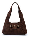 Guess Sunset Small Suede Shoulder Bag, Brown