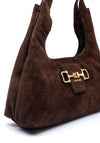Guess Sunset Small Suede Shoulder Bag, Brown