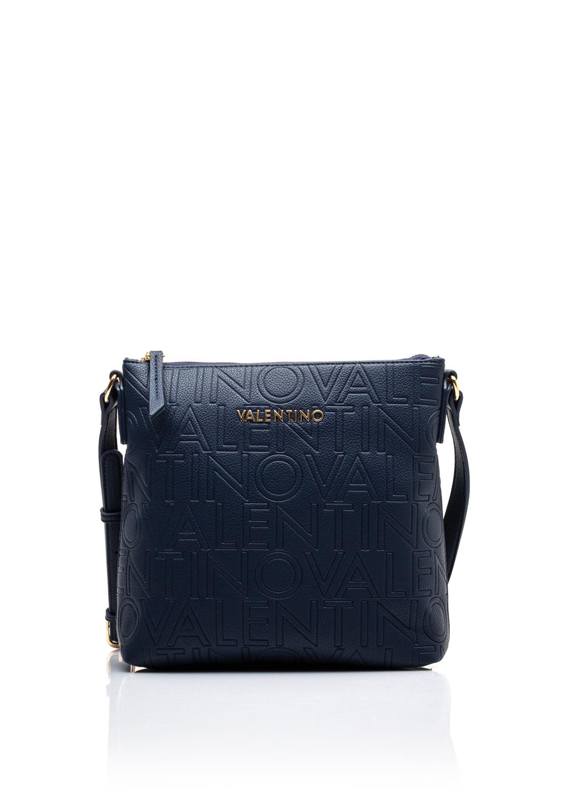 Valentino Pansy Embossed Monogram Print Crossbody Bag, Navy
