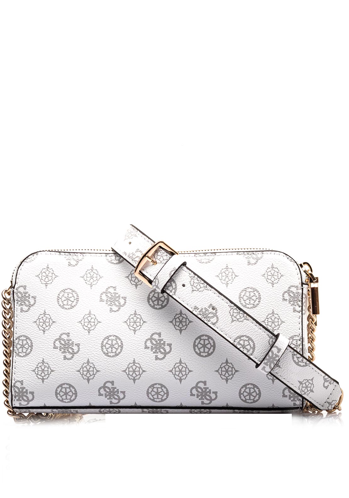 Guess Eco Erica 4G Peony Crossbody Bag, White Logo