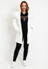 Guess Oxana Faux Fur Hooded Coat, White