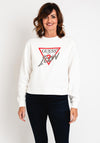 Guess Women’s Embellished Icon Sweatshirt, Cream