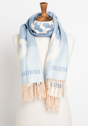 Guess Logo Scarf, Sky Blue